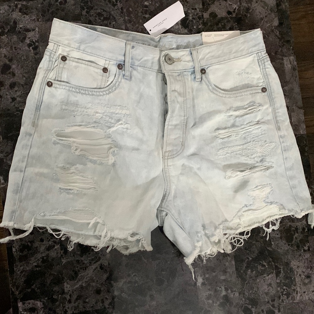 American Eagle- Acid washed - Distressed shorts Light Blue